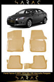 Ford Focus 2013 Model Bej Araca Özel 3d Havuzlu Paspas
