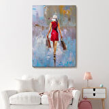 Terk Eden Kadın Yağlıboya Görünüm Dekoratif Kanvas Duvar Tablosu-5956