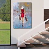 Terk Eden Kadın Yağlıboya Görünüm Dekoratif Kanvas Duvar Tablosu-5956