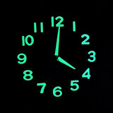 Fosforlu Kabartma Rakam Yeşil Siyah Küçük Duvar Saati Çap 22 cm