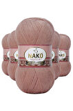 5 Adet Angora Lüks El Örgü İpi Bronz 11054