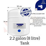 Conax Su Arıtma Tankı 8LT Tüm Cihazlara Uyumlu, NSF Onaylı, Paslanmaz Çelik Tank, Antibakteriyel