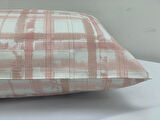 NİVEMESHOME PEMBE EKOSE DESEN 2 Lİ YASTIK KILIFI KAPAKLI 50X70