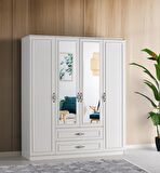 Gediz 4 Kapılı 2 Çekmeceli Gardrop Elbise Dolabı 180x57x210cm