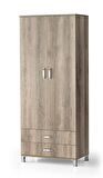 Genç Odası 2 Kapılı 2 Çekmeceli Gardrop Elbise Dolabı 79x46x189cm
