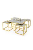 Kares 4 Zigonlu Orta Sehpa Metal Gold 90x90x47cm
