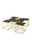 Kares 4 Zigonlu Orta Sehpa Metal Gold 90x90x47cm