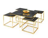 Kares 4 Zigonlu Orta Sehpa Metal Gold 90x90x47cm