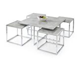 Kares 4 Zigonlu Orta Sehpa Metal Krom 90x90x47cm