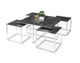 Kares 4 Zigonlu Orta Sehpa Metal Krom 90x90x47cm