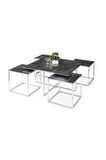 Kares 4 Zigonlu Orta Sehpa Metal Krom 90x90x47cm
