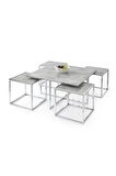 Kares 4 Zigonlu Orta Sehpa Metal Krom 90x90x47cm