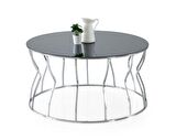 Lale Ayna Camlı Metal Orta Sehpa 80x42cm