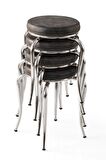 Ahtapot Tabure Nubuk 4 Lü Set Metal Ayak