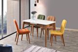 Silver Açılır MDF Mutfak Masa Sandalye Takımı 70x110cm