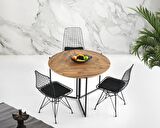 Portatif Katlanır Yuvarlak Balkon Mutfak Masa 3 Sandalye Takım 80cm