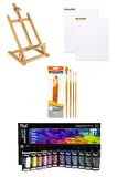 Rich Master-mix Akrilik Set 12 Li 60 Cc 25x35 Tuval 2'li-daller Rowney Gold Taklon Short Fırça Seti
