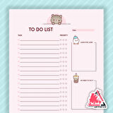 Baby Bear - Bebek Ayı To Do List Yapılacaklar-Hedefler Haftalık Planlayıcı Defter 15*21cm 50 Yaprak