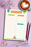 Günlük Planlayıcı Notlar | Daily Planner Note, Haftalık Ajanda, Aylık Defter | A5 50Syf 15*21cm
