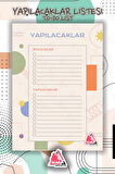 Yapılacaklar Listesi Planlayıcı | To Do List Planner, Günlük Hedef, Aylık Defter | A5 50Syf 