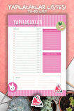 Yapılacaklar Listesi Planlayıcı | To Do List Planner, Günlük Hedef, Aylık Defter | A5 50Syf 