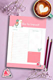Travel  To Do List Planner | Daily Goals, Tatil Ajanda Planlayıcı| A5 50Syf 15*21cm