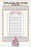 Yapılacaklar Listesi Planlayıcı | To Do List Planner, Günlük Hedef, Aylık Defter | A5 50Syf 