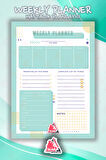 Weekly Planner Note | Haftalık Hatırlatıcı Planlayıcı, Günlük Ajanda,Aylık Defter | A5 50Syf 15*21cm