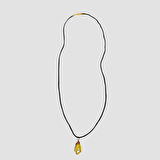 Uretti - Tuğba 6667 - El Yapımı Doğal Taş Sarı Kehribar Kolye - 36 cm