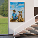 Göl Kenarında Oturan Çocuk ve Köpeği Duvar Tablo-5984