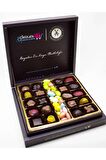 Dark Brown Hediye Çikolatası 20 Spesiyel ve Drajeli El Yapımı Katkısız Çikolata