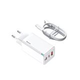 Baseus GaN3 Pro USB 65 Watt Hızlı Şarj Aleti Beyaz