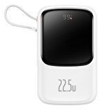 Baseus PD Type C 10000 mAh Hızlı Şarj Powerbank Beyaz 