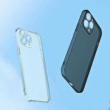 Polham 0.3mm iPhone 14 Plus 6.7inch Kamera Korumalı Silikon Kılıf, Şeffaf Buzlu Magsafe Uyumlu Kılıf