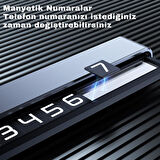 Polham Metal Çift Numaralı Araç İçi Geçici Park için Telefon Numaratörü, Gizlenebilir Araç Numaratörü Füme