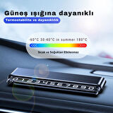 Polham Metal Çift Numaralı Araç İçi Geçici Park için Telefon Numaratörü, Gizlenebilir Araç Numaratörü Füme