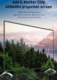 Baseus 1 Metre 60W Type C to Type C Şarj, Data ve 4K 60Hz Görüntü Aktarım Kablosu, 10Gbps QC3.0 Kablo