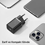 Baseus Type-C 20 Watt Hızlı Şarj Aleti Siyah