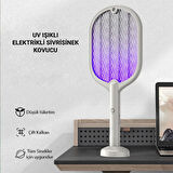 Polham 3000W Şarjlı UV Işıklı Elektrikli Sivrisinek Kovucu Öldürücü MasaÜstü El Tutmalı Sinek Kovucu Beyaz