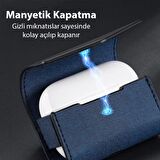Polham Apple Airpods 3 Mıknatıslı Deri Kılıf, Mantetik Açılıp Kapanan, Minimalist ve Şık Kılıf