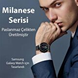 Polham Çelik Milano Loop Samsung Galaxy Watch 22MM ve Huawei GT2-GT3- Magic 2 46MM için Kordon Kayış