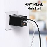 Baseus Type-C 65 Watt Hızlı Şarj Aleti Beyaz