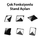 Polham Uyku Modlu Apple İpad Pro 11 Uyumlu Kapaklı Kılıf, Çok Açılı Standlı, Kalem Bölmeli, Çizilmez