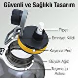 Polham 2.2 Litre Taşıma İpli Emniyet Kapaklı Su Matarası, BPA İçermez Sporcu Suluk Şişesi, Motivasyon Su Matarası