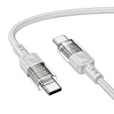 Polham HC Ultra Hızlı 60W 1 Metre Type C To Type C Şarj Kablosu, Akım ve Voltaj Korumalı Kopmaz Kablo