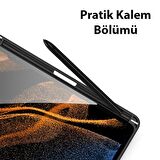 Polham Samsung Galaxy Tab S7 Plus (T970-T976B) Tablet Kılıfı,Kalem Yerli Standlı Manyetik Uyku Modlu