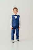 Mini Gentleman Erkek Çocuk Takım Elbise - 5 Parça (Ceket, Yelek, Gömlek, Pantolon, Papyon)