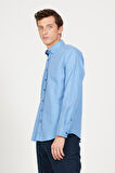 Slim Fit Dar Kesim Düğmeli Yaka Flanel Oduncu Gömlek