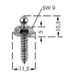 Orjinal Tenax tente çıtçıtı. Alt parça, vidalı. Vida 4.2x10mm