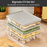 bigmate 2'li Şeffaf Saklama Kabı 2x2,5 Lt BGMT2225 Mikrodalga Buzdolabı ve Dondurucu Uyumlu Düzenleyici